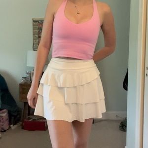 WHITE RUFFLED TENNIS SKIRT🎾👟🤍